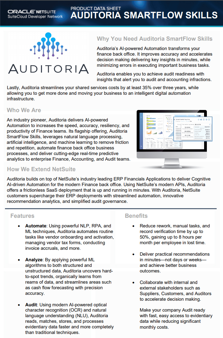 Auditoria.AI for Oracle NetSuite