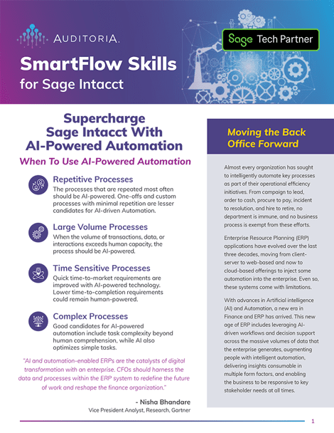 Auditoria SmartFlow Skills for Sage Intacct