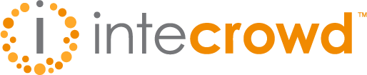 Intecrowd logo with a lowercase i surrounded by orange dots, followed by the word intecrowd in gray and orange letters on a light background.